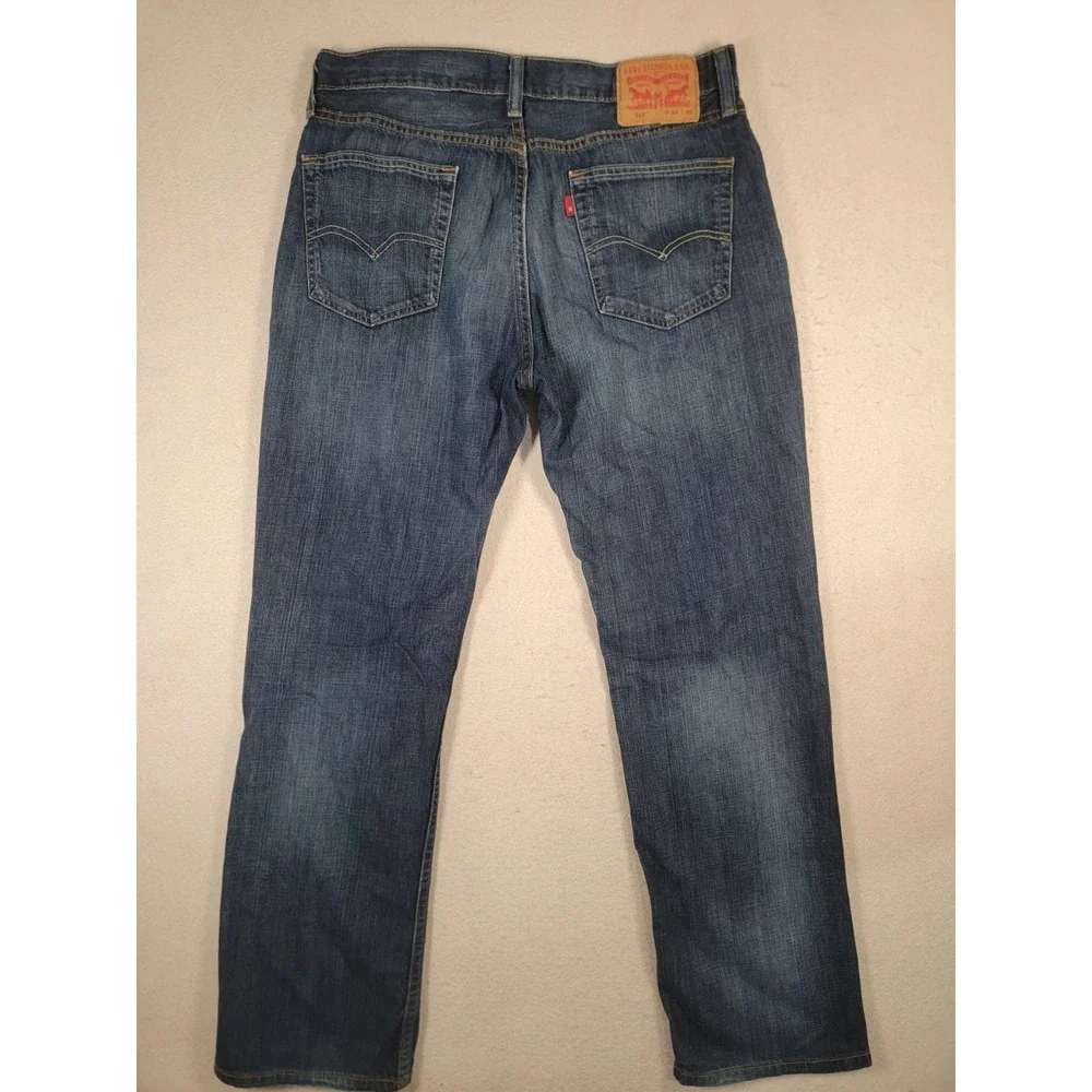 Levi's 514 Straight Fit Jeans W34 L32 Blue Denim‎ Men's Dark Wash